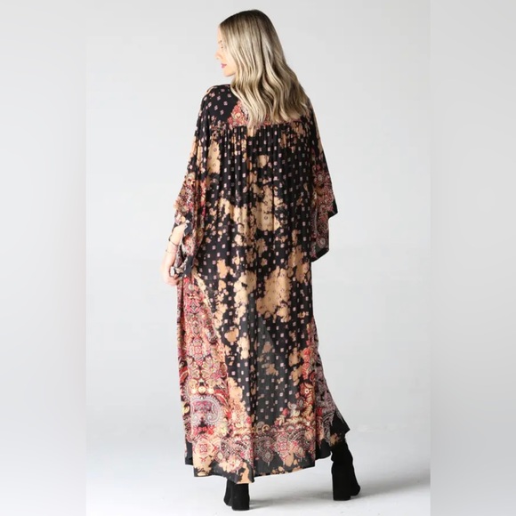Tie dye printed duster kimono - Picture 2 of 6